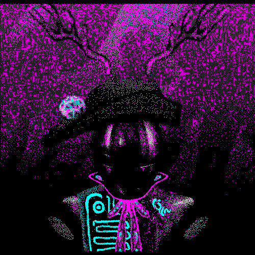 An animated gif of a smiling golem awakening, then zooming out to a wider view of it and its desk. Different shots of unfamiliar alien technology are shown afterwards.